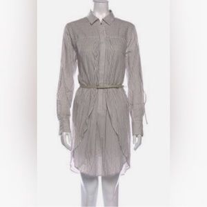 HALSTON Striped Knee-Length Shirt Dress‎ Size Small